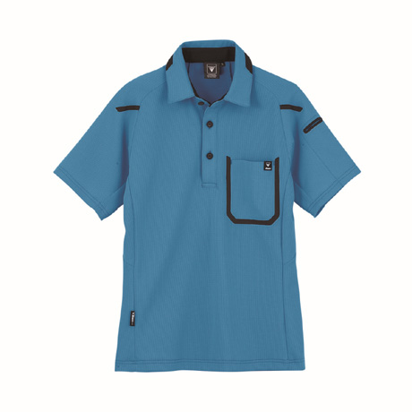 UVカットカラー半袖ポロシャツ【6190-XEB】 40.ブルー