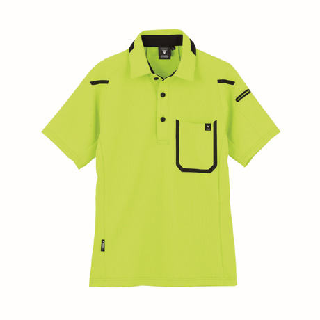 UVカットカラー半袖ポロシャツ【6190-XEB】 84.イエローグリーン