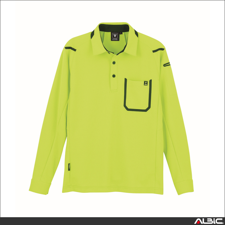 UVカットカラー長袖ポロシャツ【6195-XEB】 商品写真