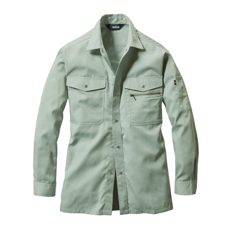 エコ長袖シャツ【620-BAT】 1.アースグリーン