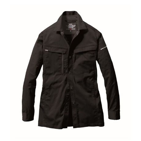 エコストレッチ長袖シャツ【6215-BAT】 35.ブラック