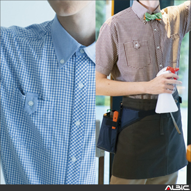 半袖切替チェックシャツ【6340-SER】 商品写真