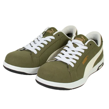 PUMA プーマ 安全靴 アイコニック ロー オリーブ 【642030-UNW】 