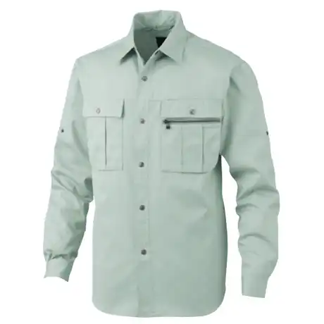 作業服 長袖シャツ スモークグリーン 【655-BBO】 