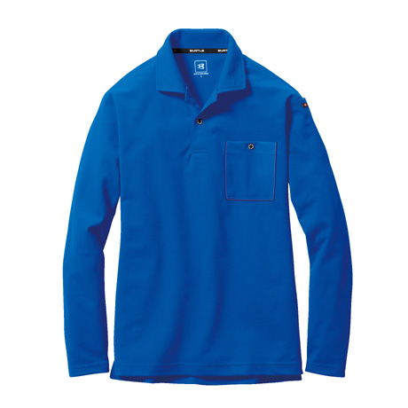 消臭長袖ポロシャツ【665-BAT】 47.サーフブルー