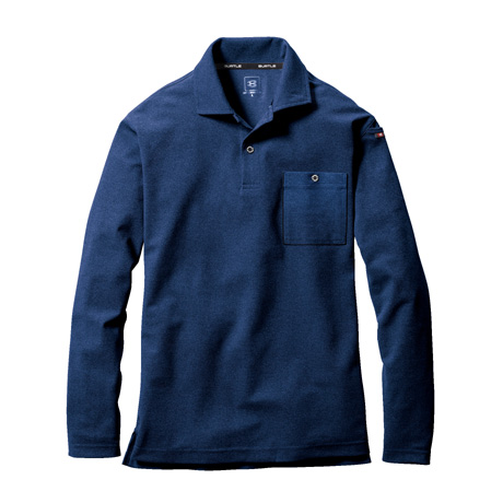 消臭長袖ポロシャツ【665-BAT】 92.シールズ(杢)