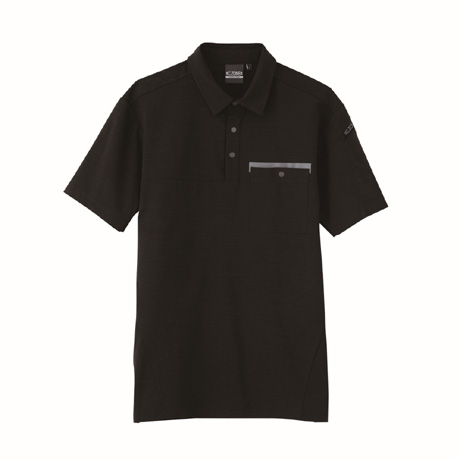 消臭テープ付き半袖ポロシャツ【6670-XEB】 90.クロ