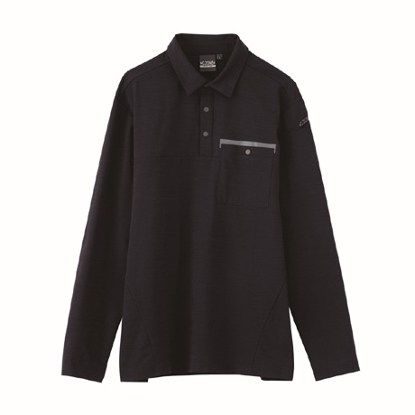 消臭テープ付き長袖ポロシャツ【6675-XEB】 19.ディープネイビー