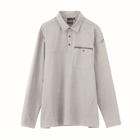消臭テープ付き長袖ポロシャツ【6675-XEB】 22.シルバーグレー