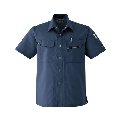 防汚加工半袖シャツ【6803-ASC】 7.ネイビー