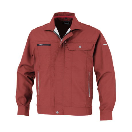 KANSAI吸汗速乾長袖ブルゾン【70012-OKH】 C5.エンジ