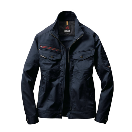 吸汗速乾長袖ジャケット【7041-BAT】 3.ネイビー