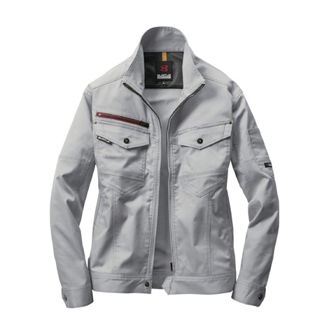 吸汗速乾長袖ジャケット【7041-BAT】 5.シルバー