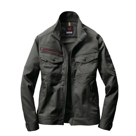 吸汗速乾長袖ジャケット【7041-BAT】 59.オリーブグレー