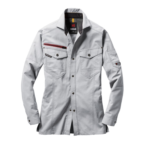 SDGｓ長袖シャツ【7045-BAT】 5.シルバー