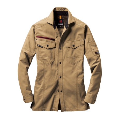 SDGｓ長袖シャツ【7045-BAT】 23.カーキ