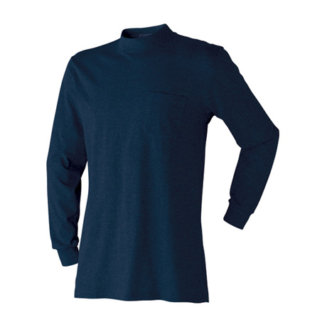 胸ポケット付き長袖Tシャツ【707015-ATK】 02.ネイビー