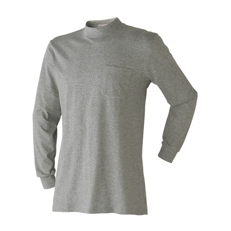 胸ポケット付き長袖Tシャツ【707015-ATK】 07.グレー