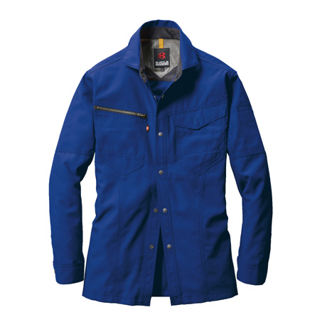 裏綿長袖シャツ【7093-BAT】 42.ロイヤルブルー