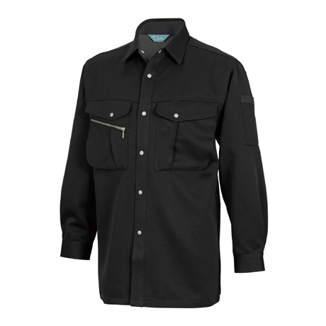 長袖シャツ【7115-TSD】 98.ブラック