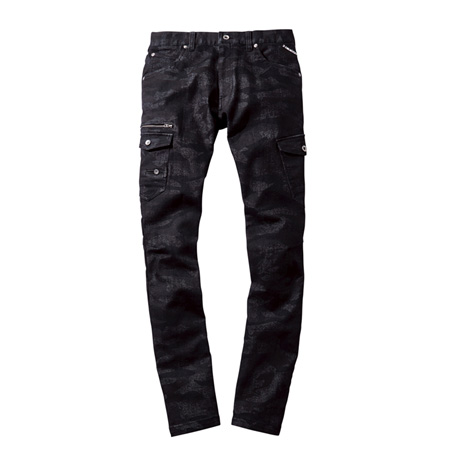 Z-DRAGONデニムストレッチノータックカーゴパンツ【71602-JIC】 C142.ブラックカモフラ