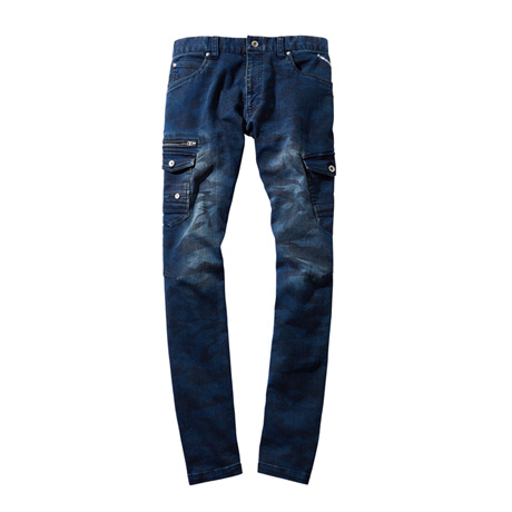 Z-DRAGONデニムストレッチノータックカーゴパンツ【71602-JIC】 C156.インディゴカモフラ
