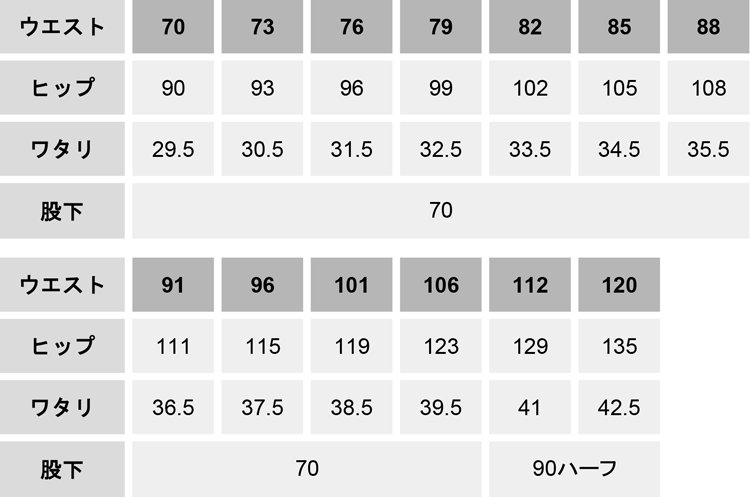 Z-DRAGON製品制電ストレッチノータックパンツ【72201-JIC】 サイズ表