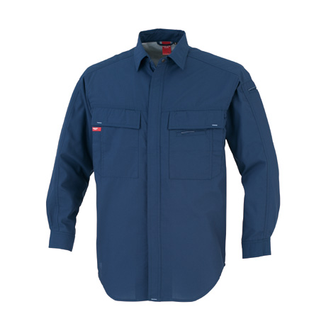 清涼素材長袖アクトシャツ【74704-OKH】 C1.ネイビー