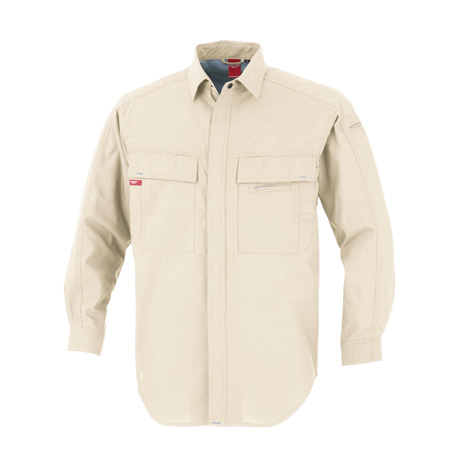 清涼素材長袖アクトシャツ【74704-OKH】 C3.ベージュ