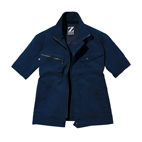 帯電防止シンプルワーク半袖ジャンパー【75310-JIC】 C011.ネイビー