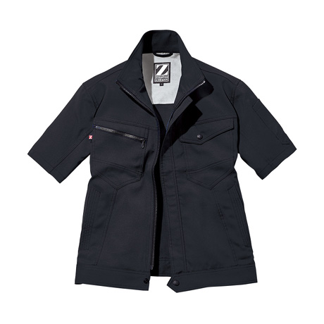 帯電防止シンプルワーク半袖ジャンパー【75310-JIC】 C131.シックブラック