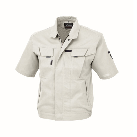 バンザイカット半袖ブルゾン【7561-XEB】 22.シルバーグレー