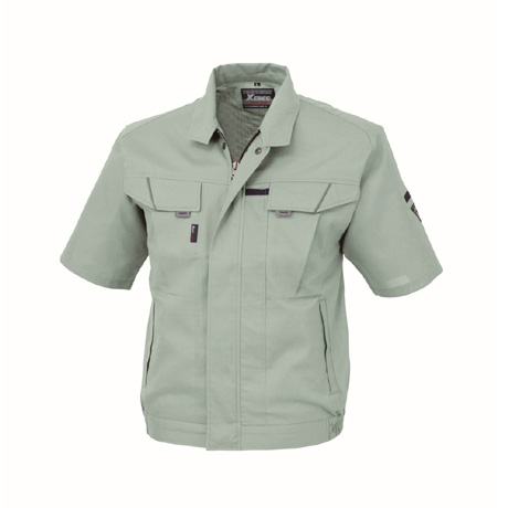 バンザイカット半袖ブルゾン【7561-XEB】 61.モスグリーン