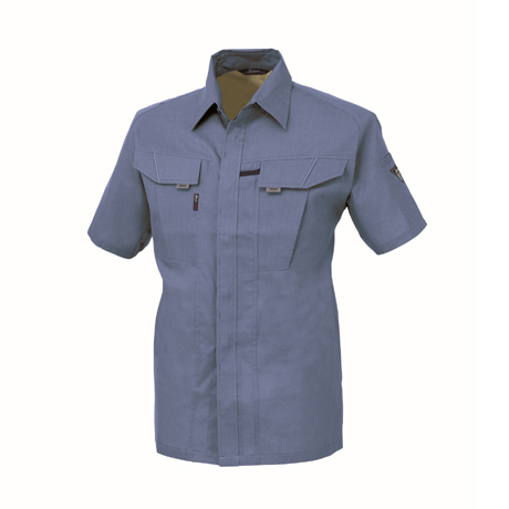 バンザイカット半袖シャツ【7562-XEB】 40.ブルー