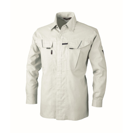 バンザイカット長袖シャツ【7563-XEB】 22.シルバーグレー