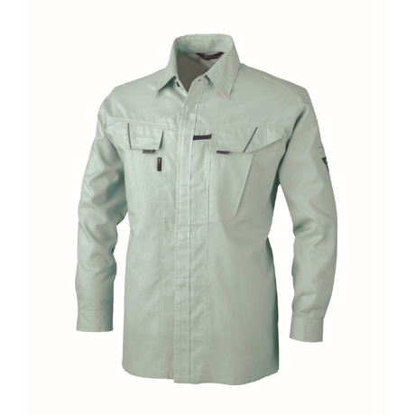 バンザイカット長袖シャツ【7563-XEB】 61.モスグリーン