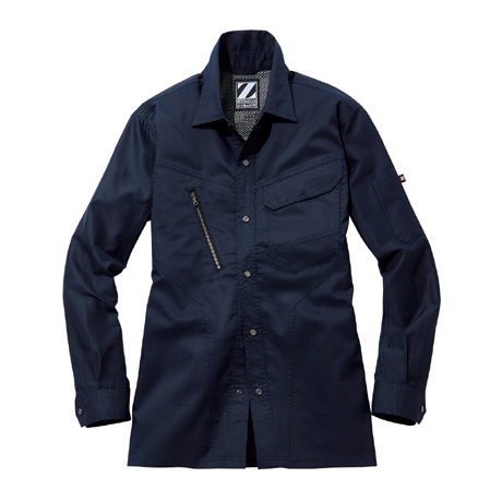 Z-DRAGONストレッチ長袖シャツ【75904-JIC】 C011.ネービー