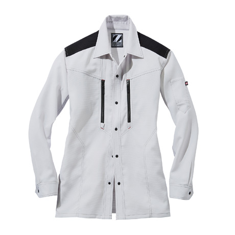 Z-DRAGON帯電防止ストレッチ長袖シャツ【76004-JIC】 C036.シルバー