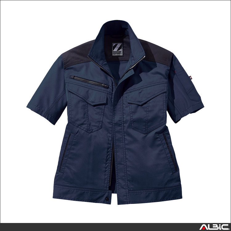 製品制電ストレッチ半袖ツートンジャンパー【76210-JIC】 商品写真