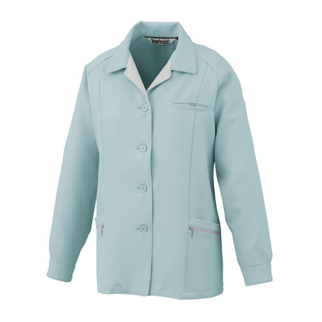 レディーススモック【779-BBO】 24.アースグリーン×シルバーグレー