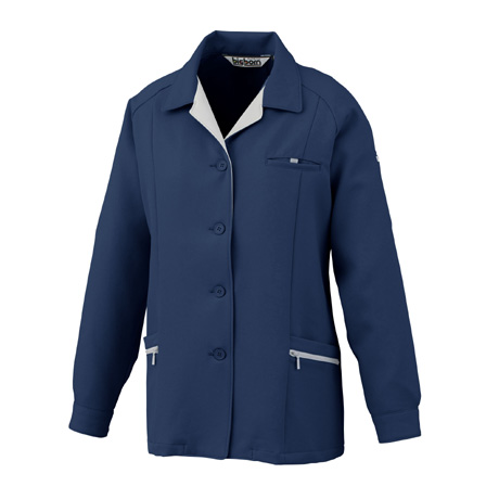 レディーススモック【779-BBO】 56.ネイビー×シルバーグレー