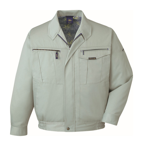 反射パイピング長袖ブルゾン【80000-JIC】 C039.アースグリーン