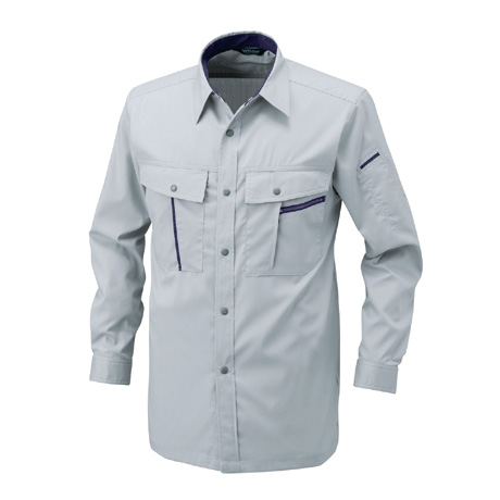 長袖シャツ【8001-ALT】 3.グレー