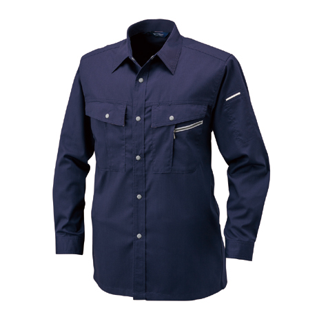 長袖シャツ【8001-ALT】 100.ネイビー