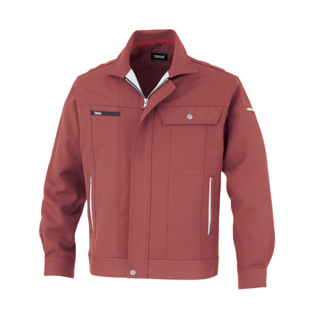 KANSAI帯電防止長袖ブルゾン【80012-OKH】 C5.エンジ