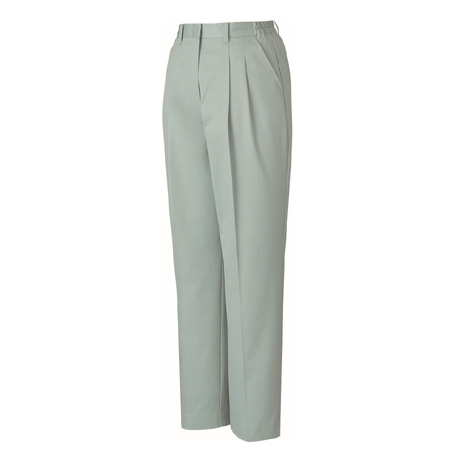 防汚加工エコ3バリューレディースツータックパンツ【80106-JIC】 C036.アースグリーン