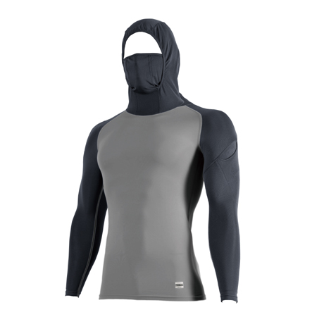 スペースシールドロングスリーブフーディ【80151-TSD】 20.チャコールグレー×シルバーグレー