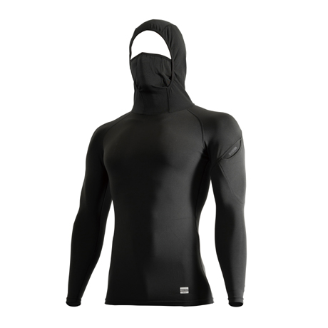 スペースシールドロングスリーブフーディ【80151-TSD】 95.ブラック×ブラック