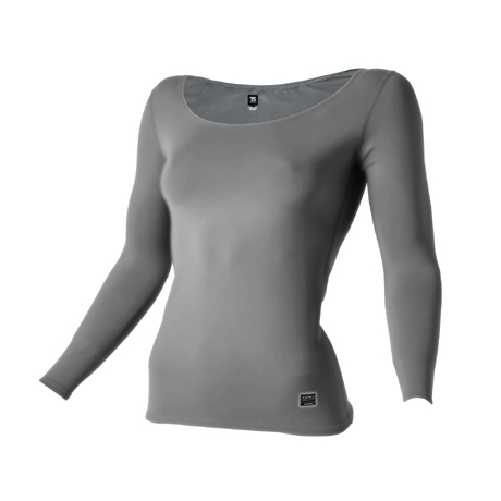 スペースシールドレディースロングスリーブシャツ【80152-TSD】 21.シルバーグレー