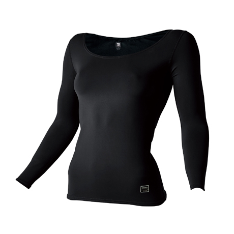スペースシールドレディースロングスリーブシャツ【80152-TSD】 95.ブラック